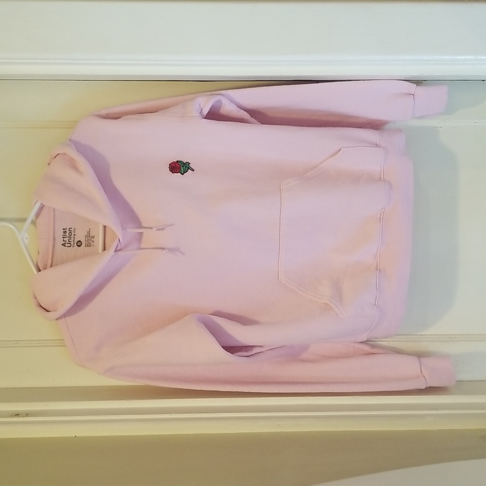 Like New Artist Union size small pink thick cozy hoodie 50 ctn 50 poly